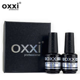 OXXI Rubber Base Coat UV Gel 15ml - No Wipe Top Coat Set
