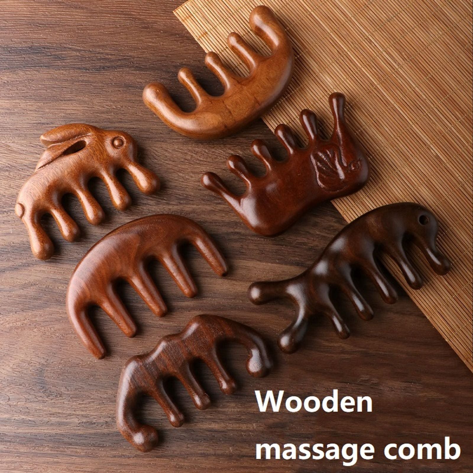 Wooden Scalp Massager Comb for Relaxation and Hair Care