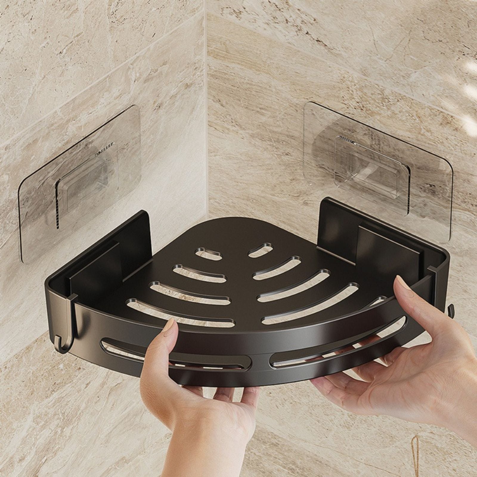 Plastic Bathroom Storage Rack - Adhesive Shower Caddy