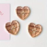 Cute Plaid Heart Shaped Button for DIY Sewing Projects