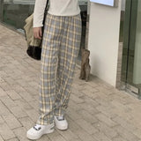 Winter Plaid Wide Leg Pants for Women