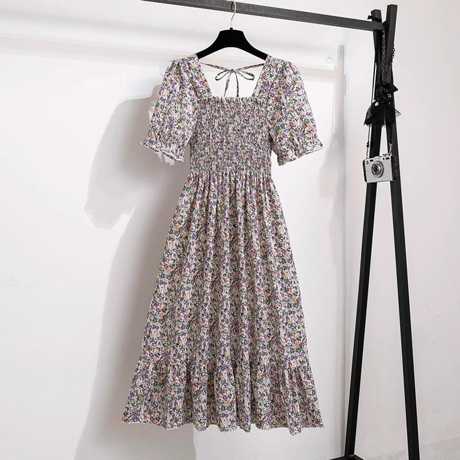 Spring Summer Chiffon A-line Dress for Women