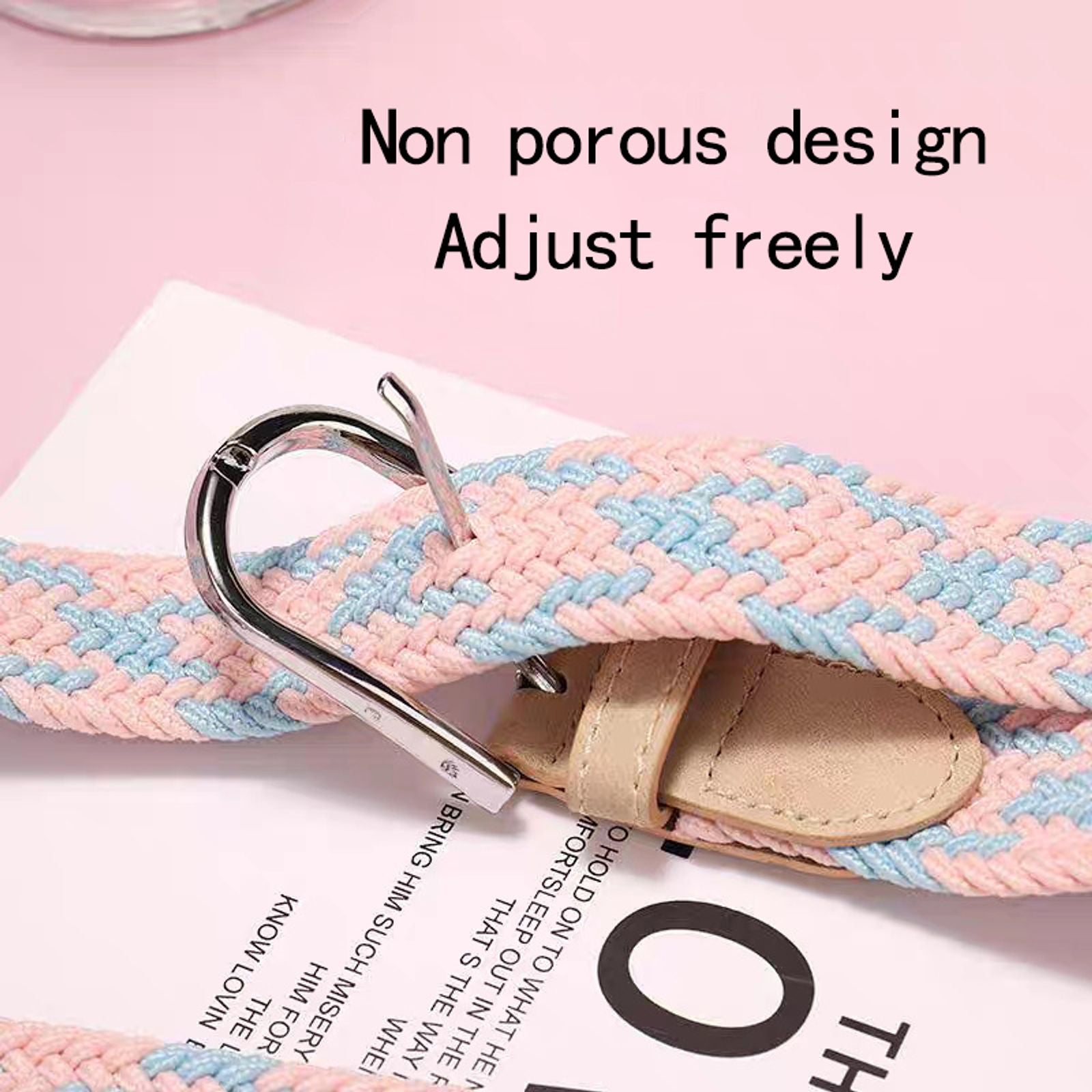 Women's Elastic Braided Stretch Belt with Pin Buckle