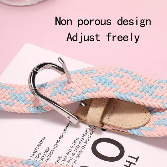 Women's Elastic Braided Stretch Belt with Pin Buckle
