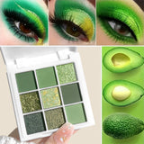 9-Color Eyeshadow Palette in Green and Gold Tones