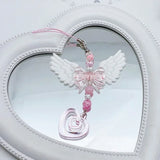 Lovely Wings Bow Heart Mobile Strap Pendant Chain