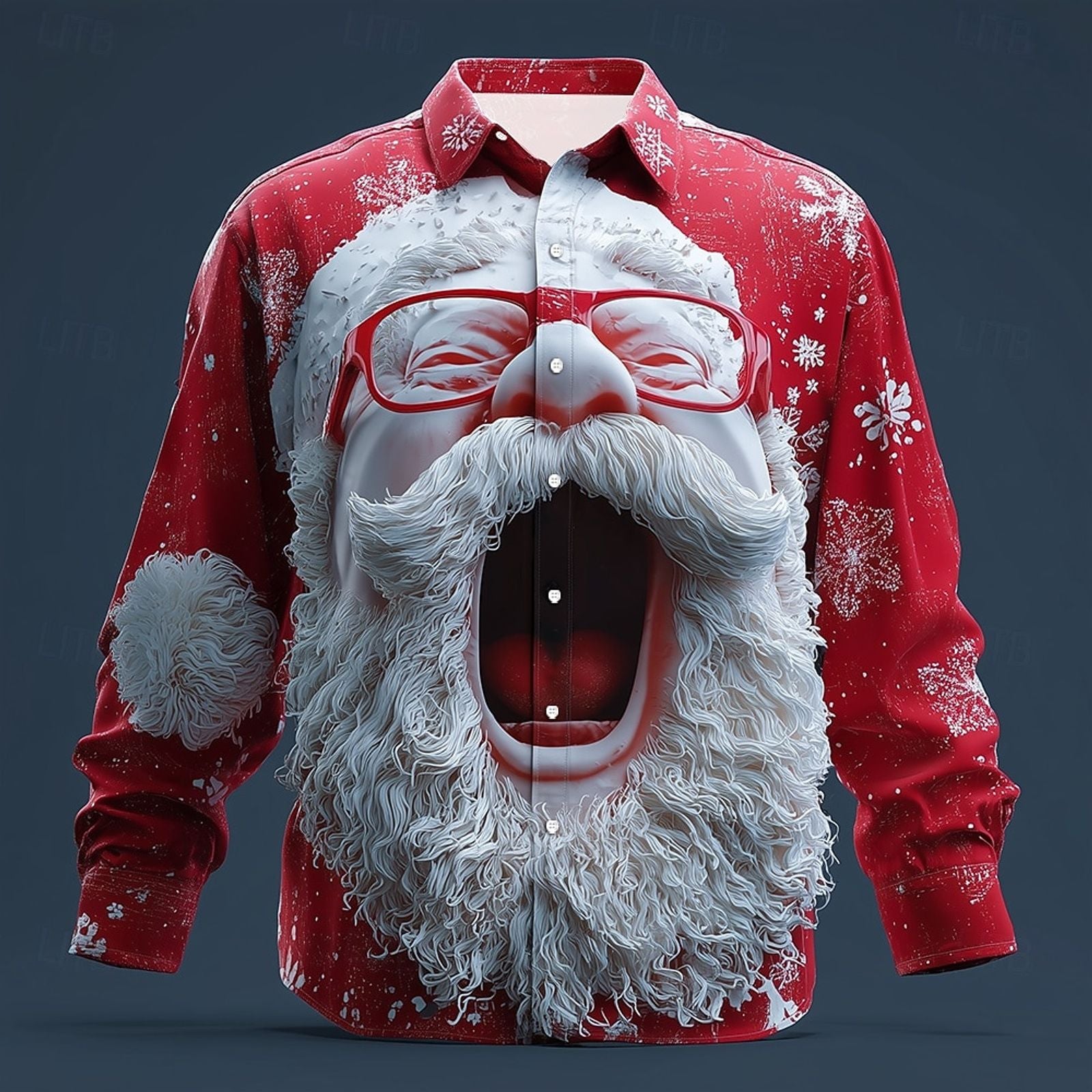 Men's Christmas 3D Graphic Long Sleeve Casual Shirt