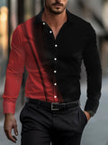 Men's Colorblocked Printed Button-Up Shirt