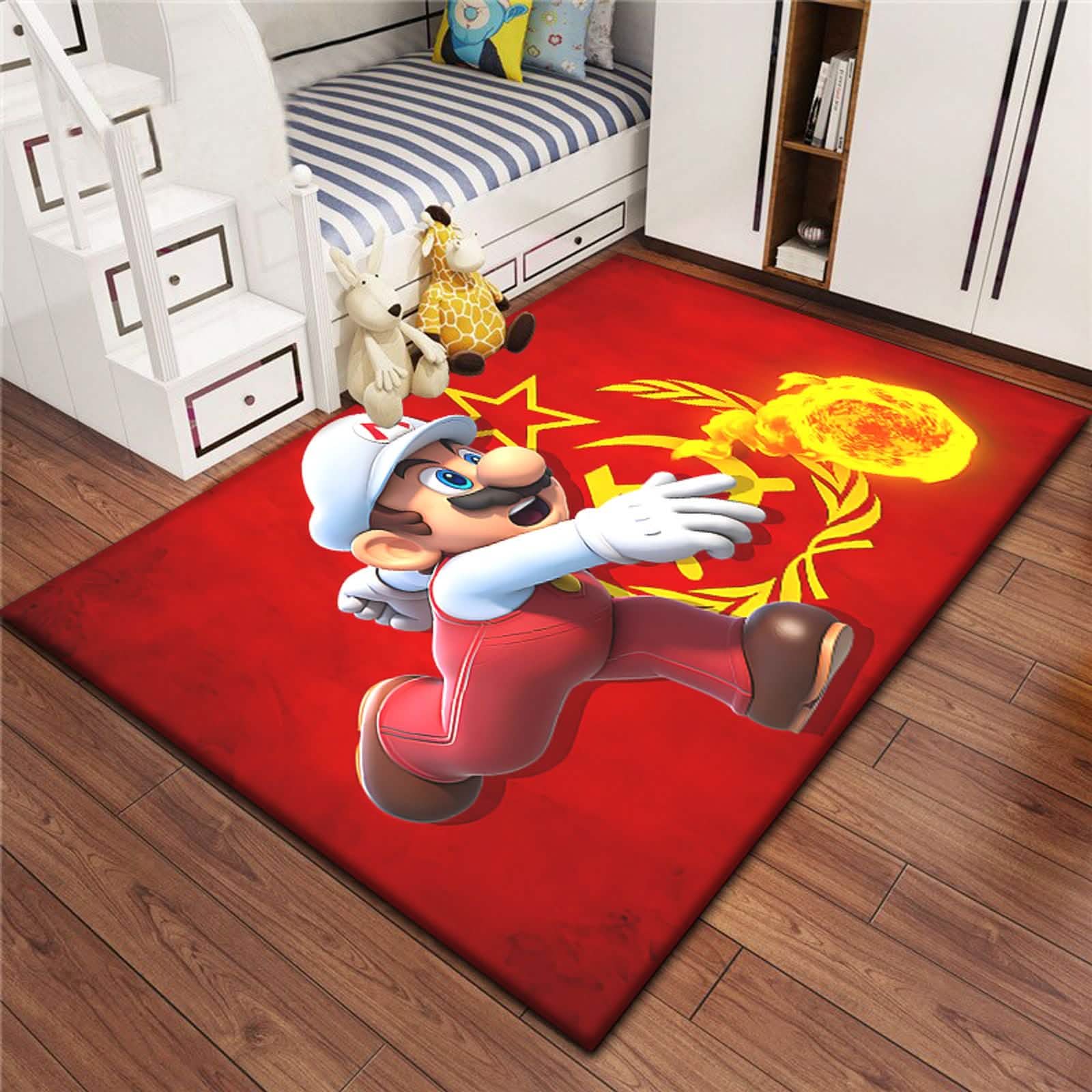 Super Mario HD Printed Carpet Rug for Living Room & Bedroom