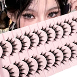 3D Cat Eye Faux Mink Lashes - 10 Pairs Natural & Fluffy