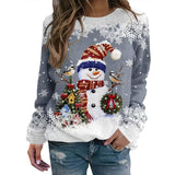 Christmas Snowman 3D Print Sweatshirt for Women