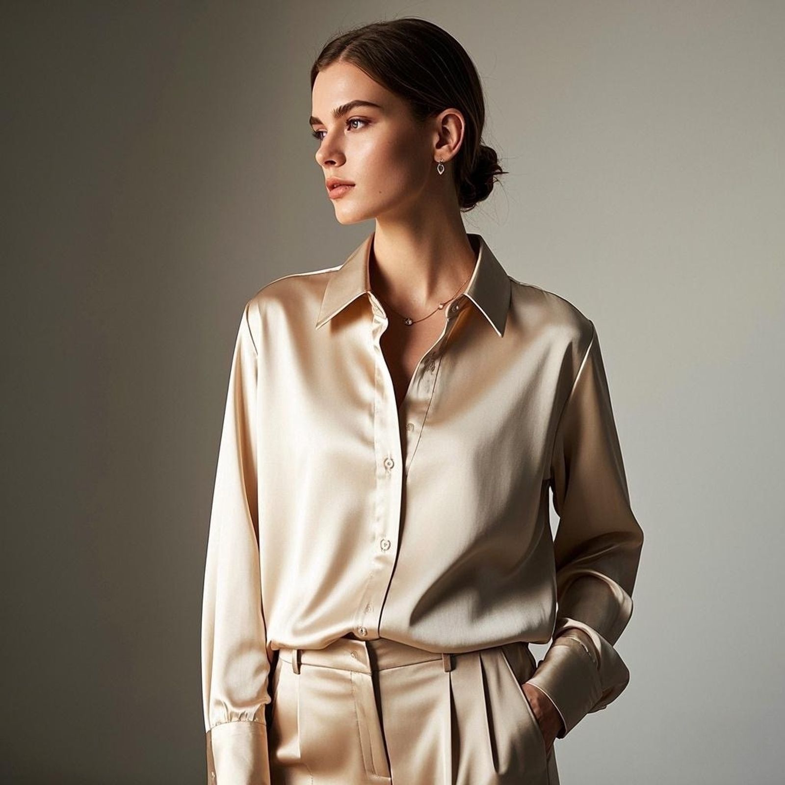 Elegant Multicolor Satin Casual Shirt for Women