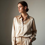 Elegant Multicolor Satin Casual Shirt for Women