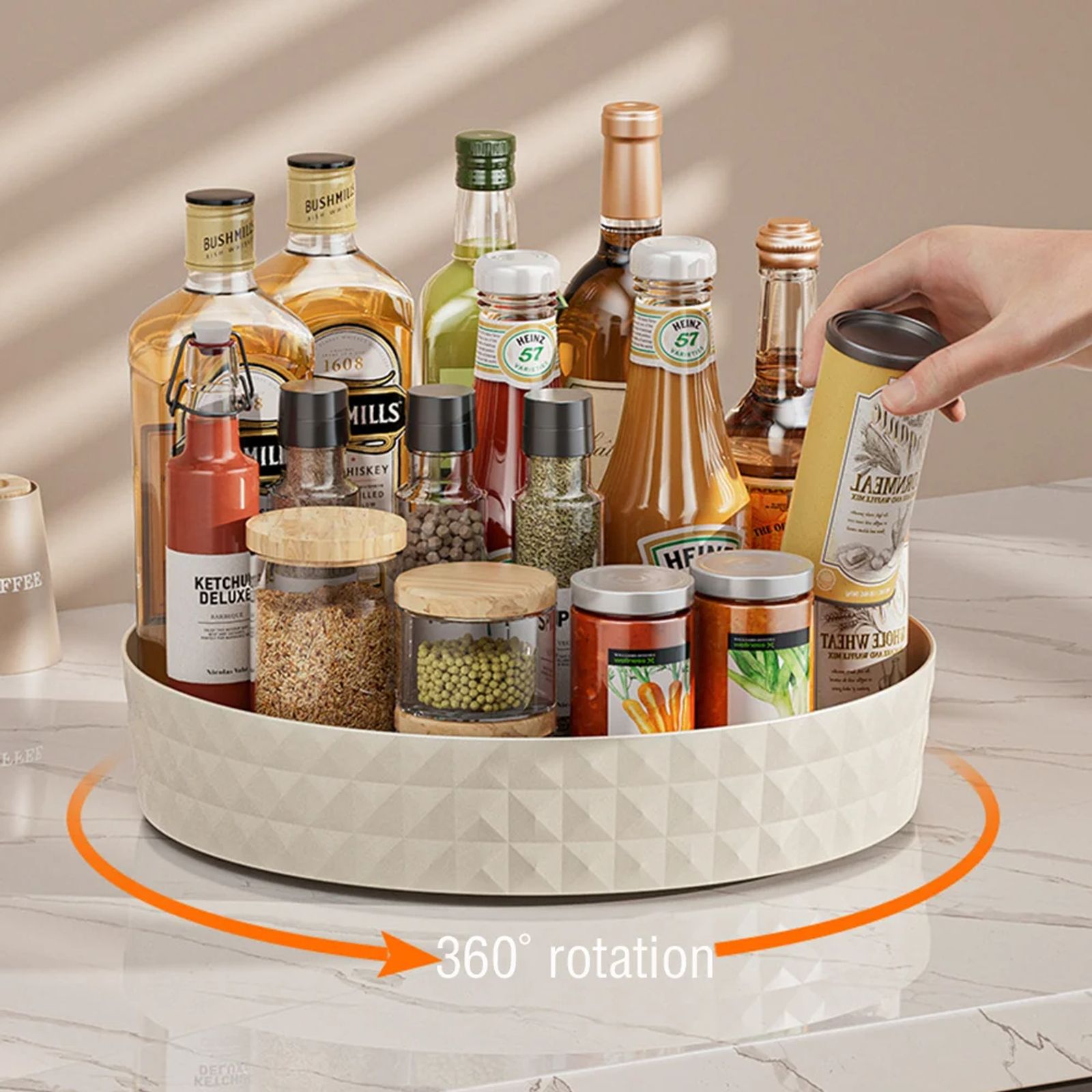 360° Rotating Kitchen Storage Spice Rack
