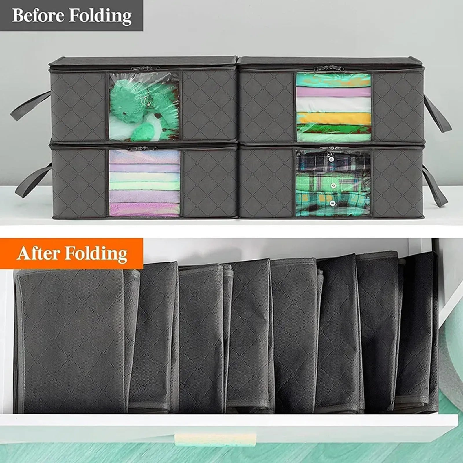 Foldable Large Capacity Storage Bags for Clothes & Blankets