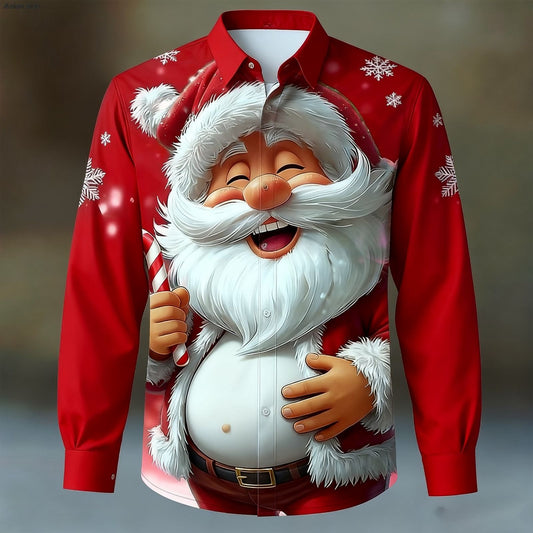 2025 Christmas Men's Vintage Santa Claus Long Sleeve Shirt