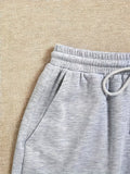 Plus-Size Grey Drawstring Waist Athletic Shorts for Women