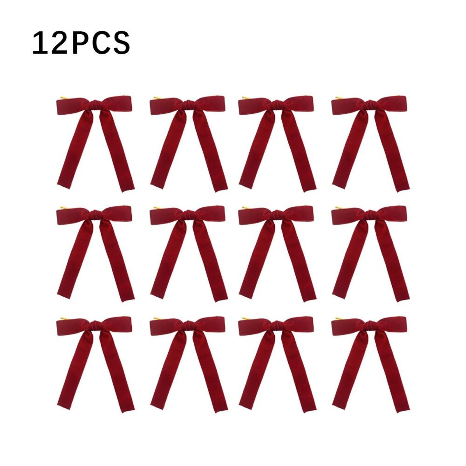 12 Red Velvet Christmas Tree Garlands