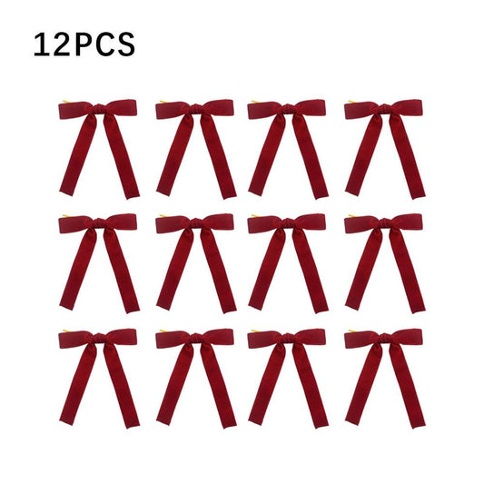 12 Red Velvet Christmas Tree Garlands