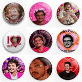 Pedro Pascal Pink Cute Soft Button Pin Brooch Jewelry
