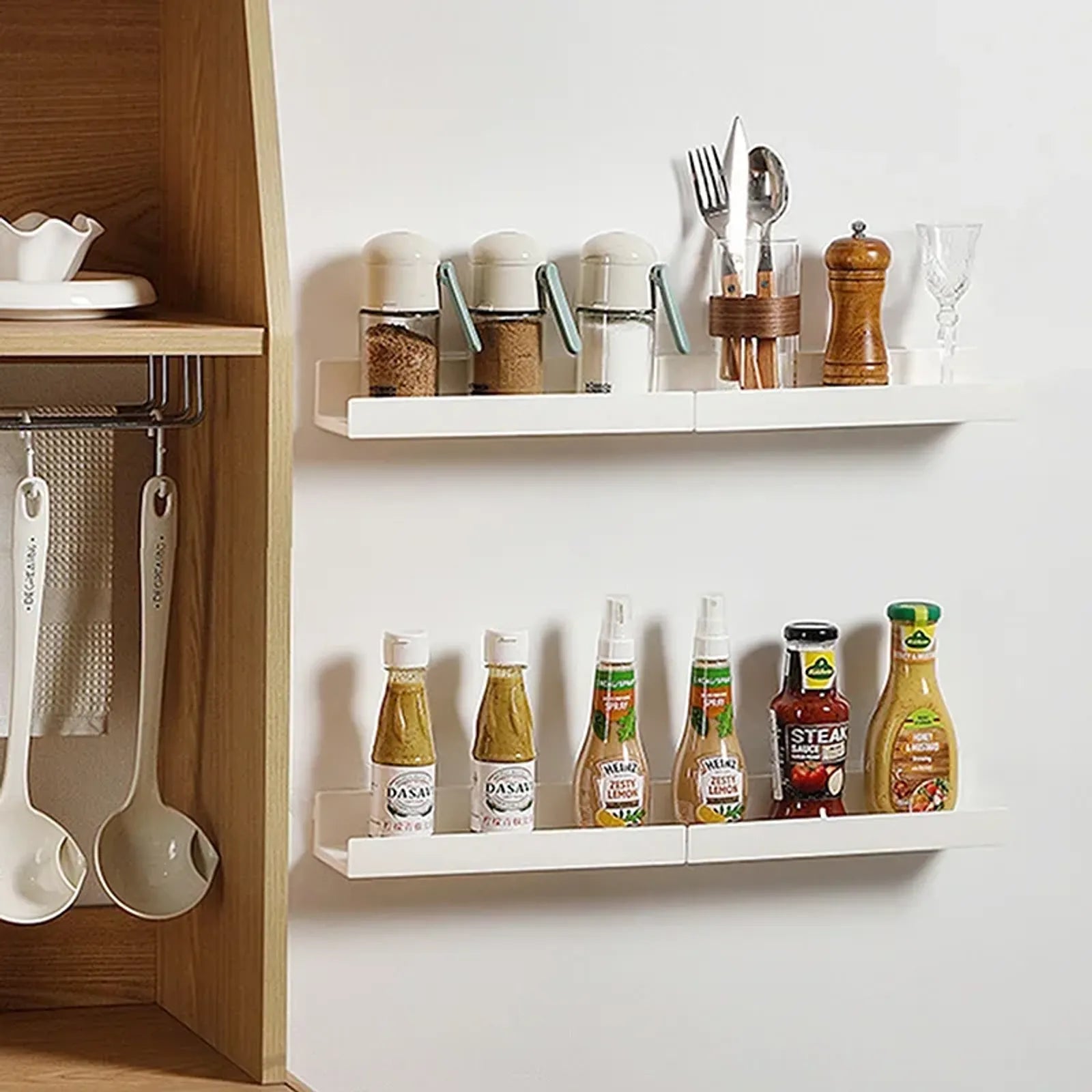 Self-Adhesive Bathroom Shelf Makeup Organizer Rack