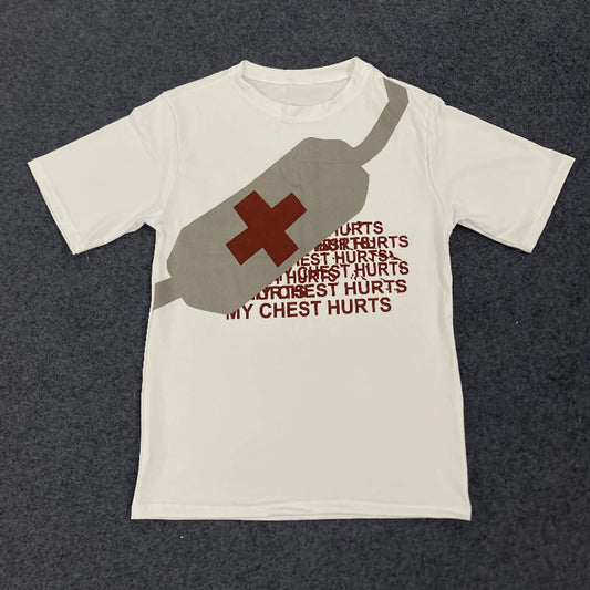 Summer High Street Sports Round Neck Casual T-Shirt