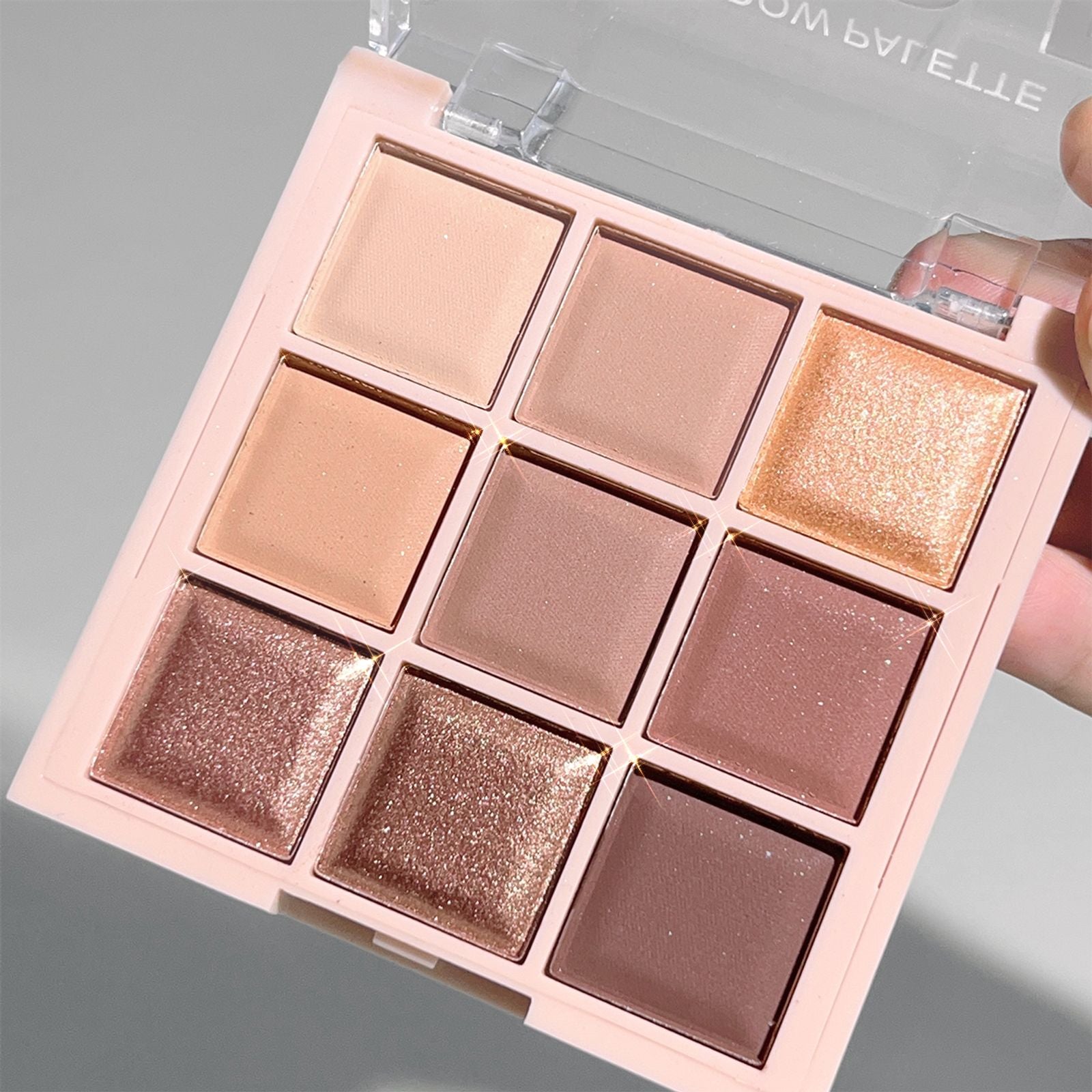 9-Color Matte & Shimmer Eyeshadow Palette - Soft Milk Tea Tones