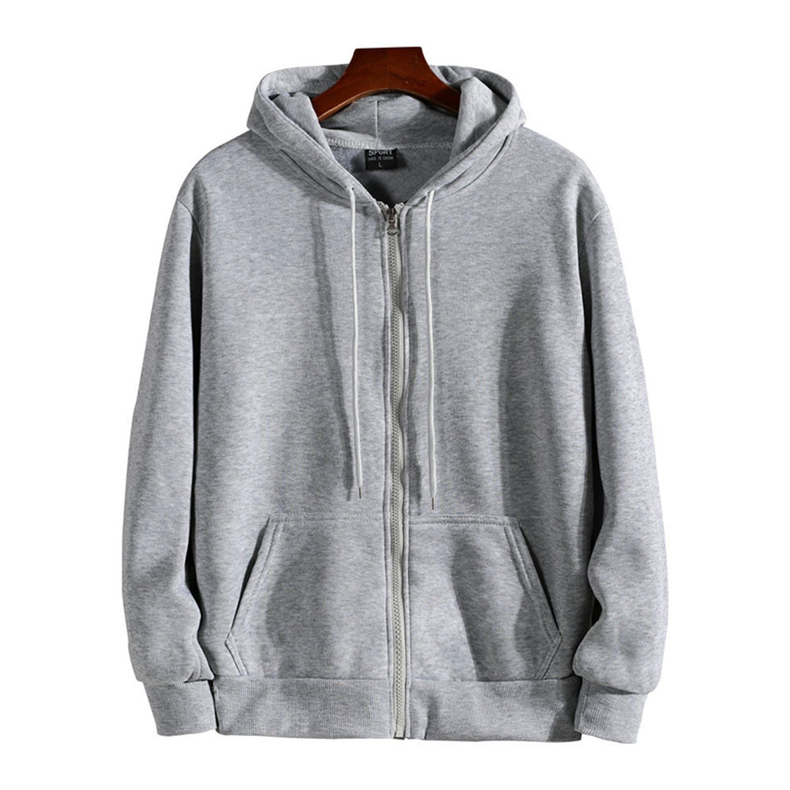 Men's Casual Zipper Hoodie - Long Sleeve Sweatshirt
