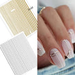 Luxury 3D Gold & Silver Stripe Nail Art Stickers