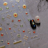 Elegant Gold Scepter 5D Nail Art Stickers