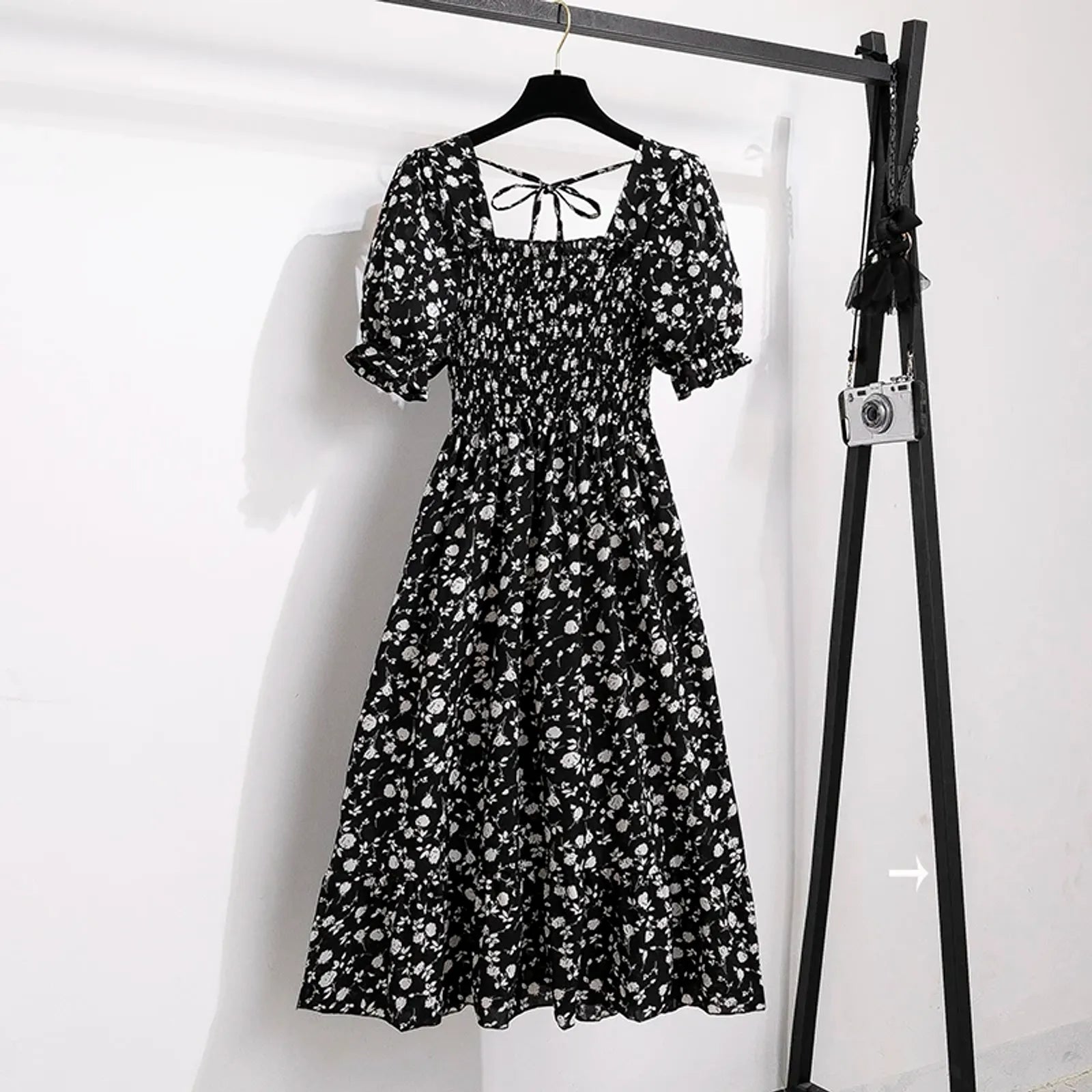 Spring Summer Chiffon A-line Dress for Women