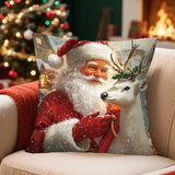Christmas Decorative Throw Pillow Covers - Santa, Snowman, Elk