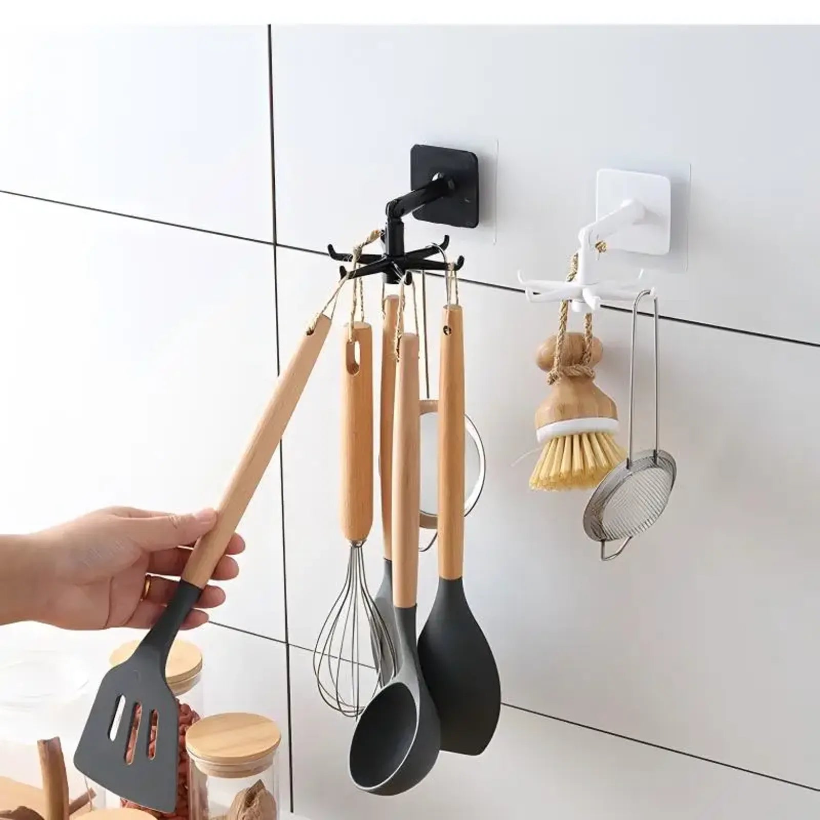 Swivel Kitchen Organizer Hooks - Multifunctional and Rotatable
