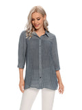 Women's Woven Casual Shirt for Spring and Summer