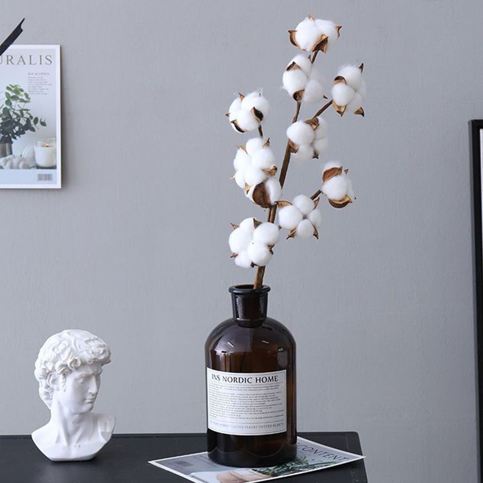 Naturally Cotton Floral Spray for Home Decor