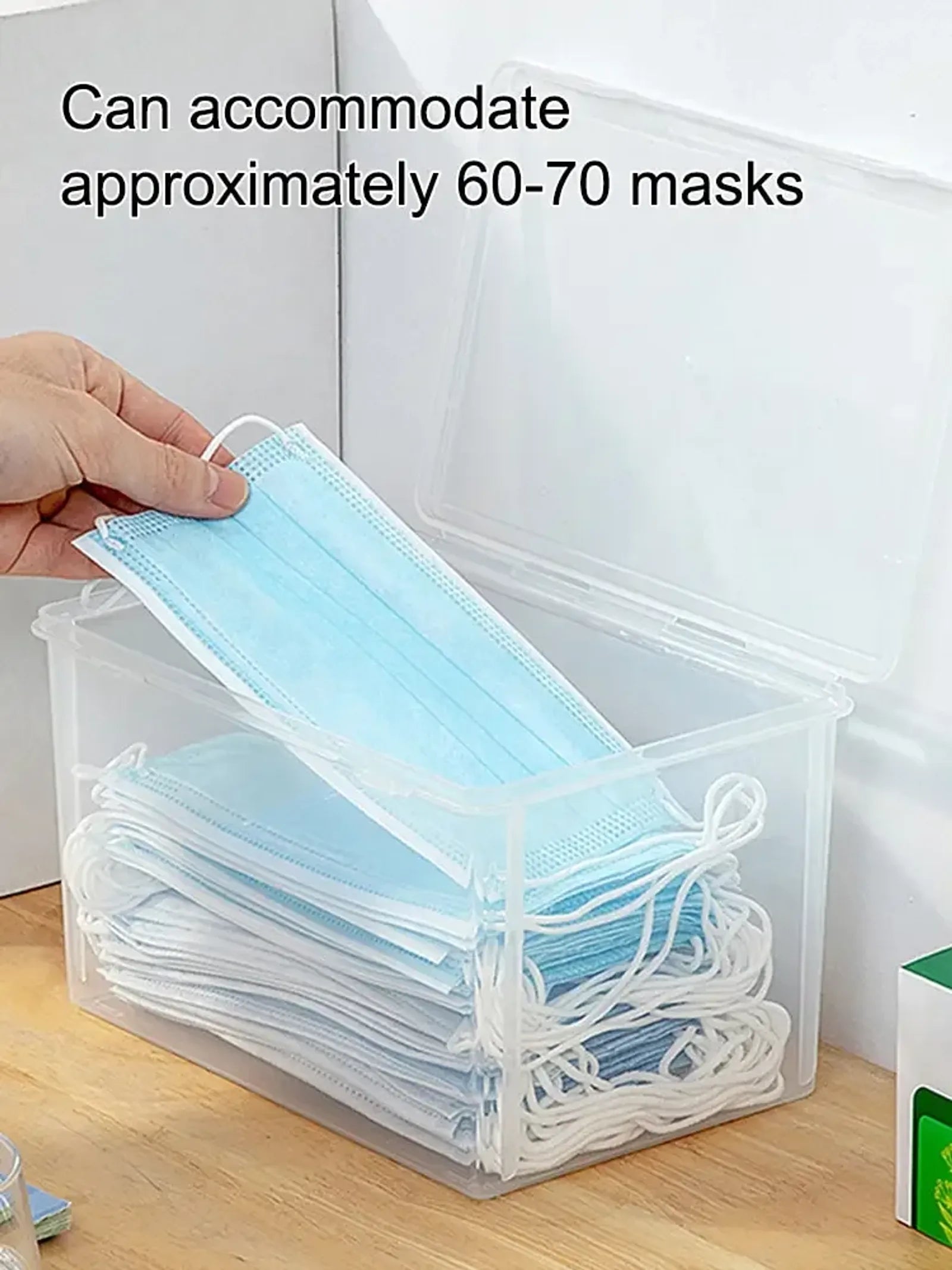 2PCS Transparent Large Capacity Mask Storage Box