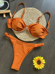 Sexy 3D Flower Bikini Set - V Wire Underwired Swimsuit