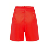 Y2K Solid Button Front High Waist Beach Shorts