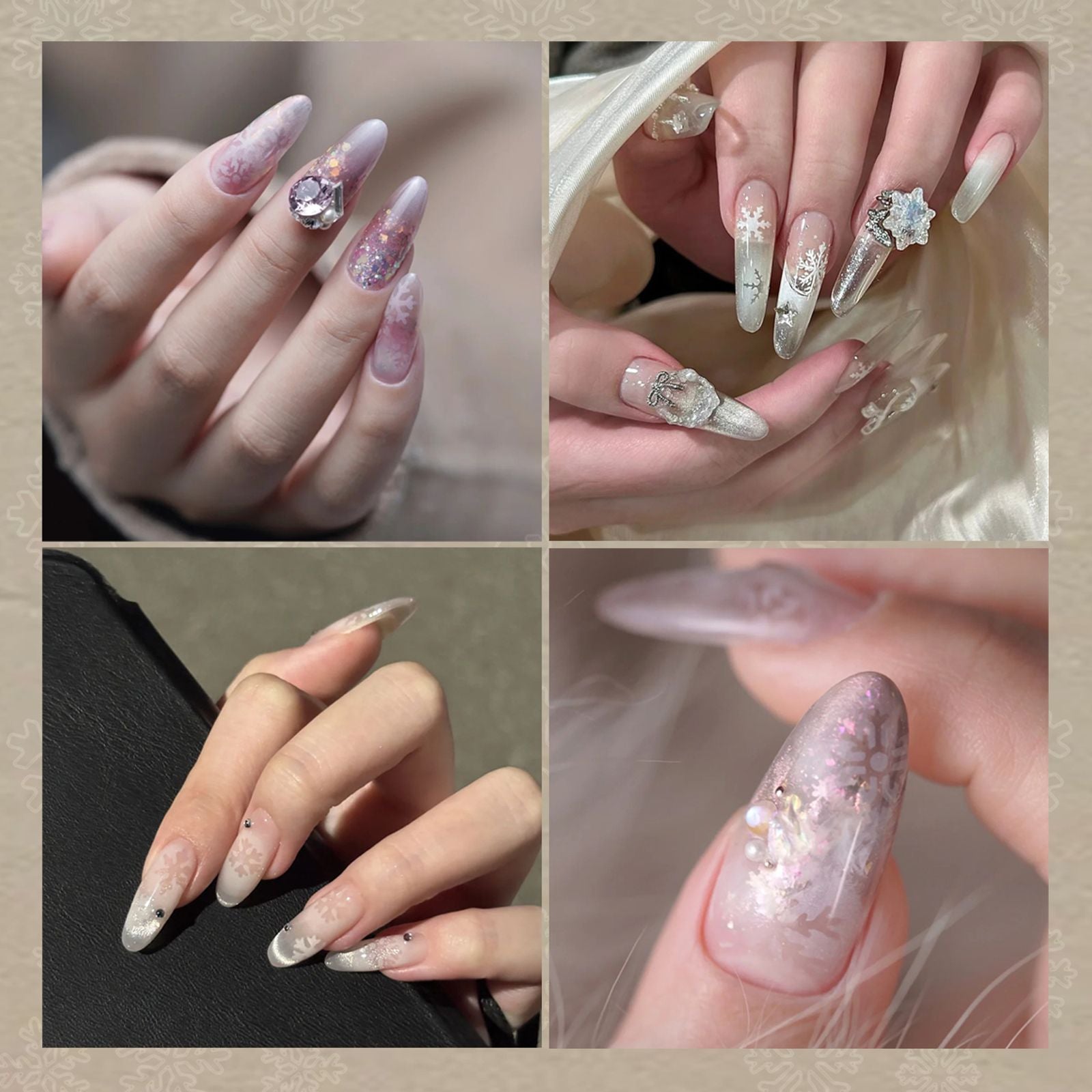 Christmas Nail Stencil Stickers - Snowflake, Tree, Star Patterns