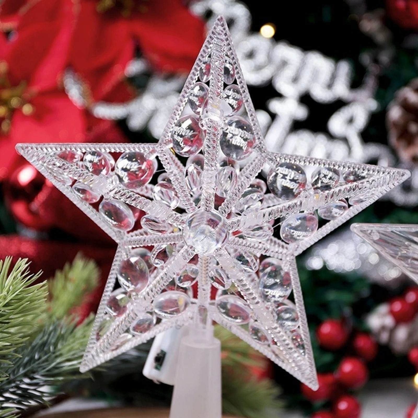 15cm Warm White LED Christmas Tree Star Decoration