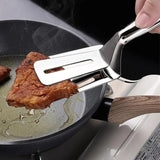 Stainless Steel Multifunctional BBQ Tongs and Frying Spatula