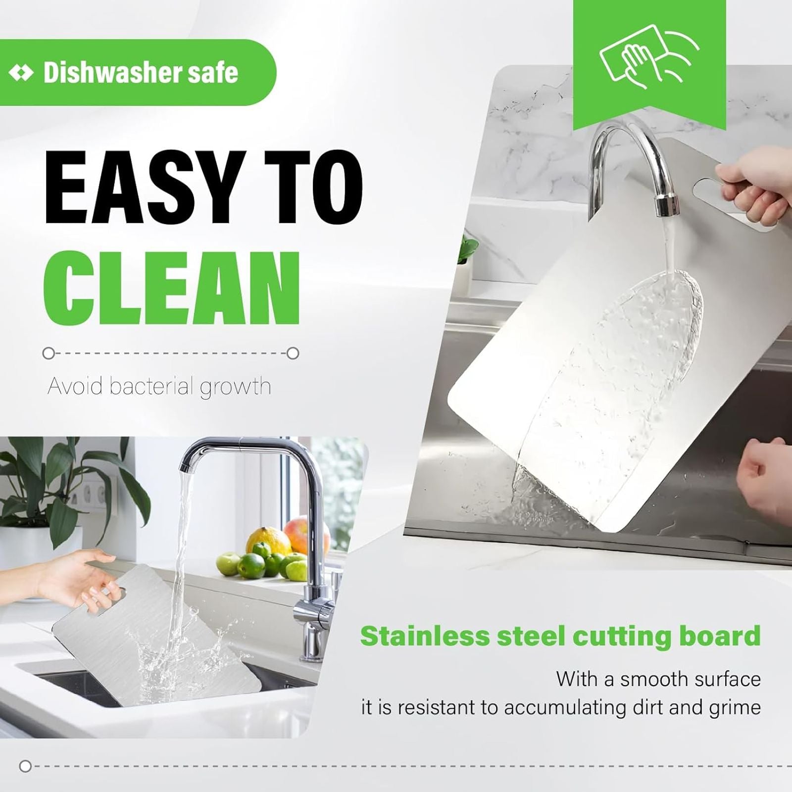 Thickened Double Sided Stainless Steel Chopping Board