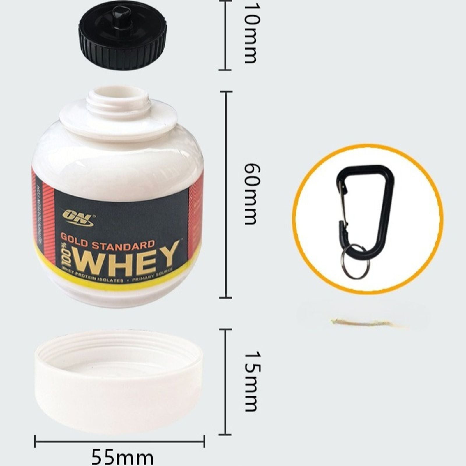 Mini Portable Protein Powder Bottle with Keychain Funnel