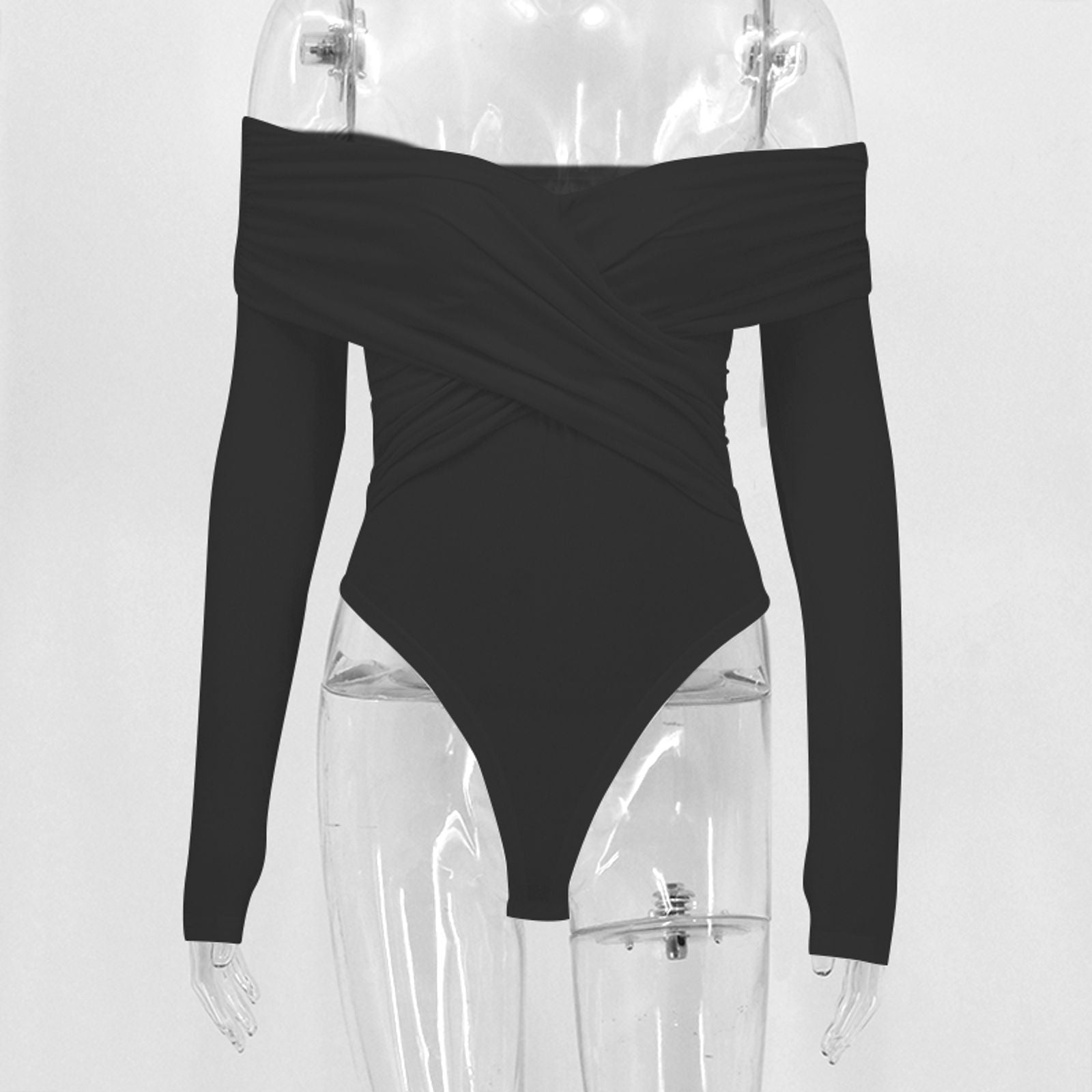 Women's Crossed Bodysuit with Long Sleeves