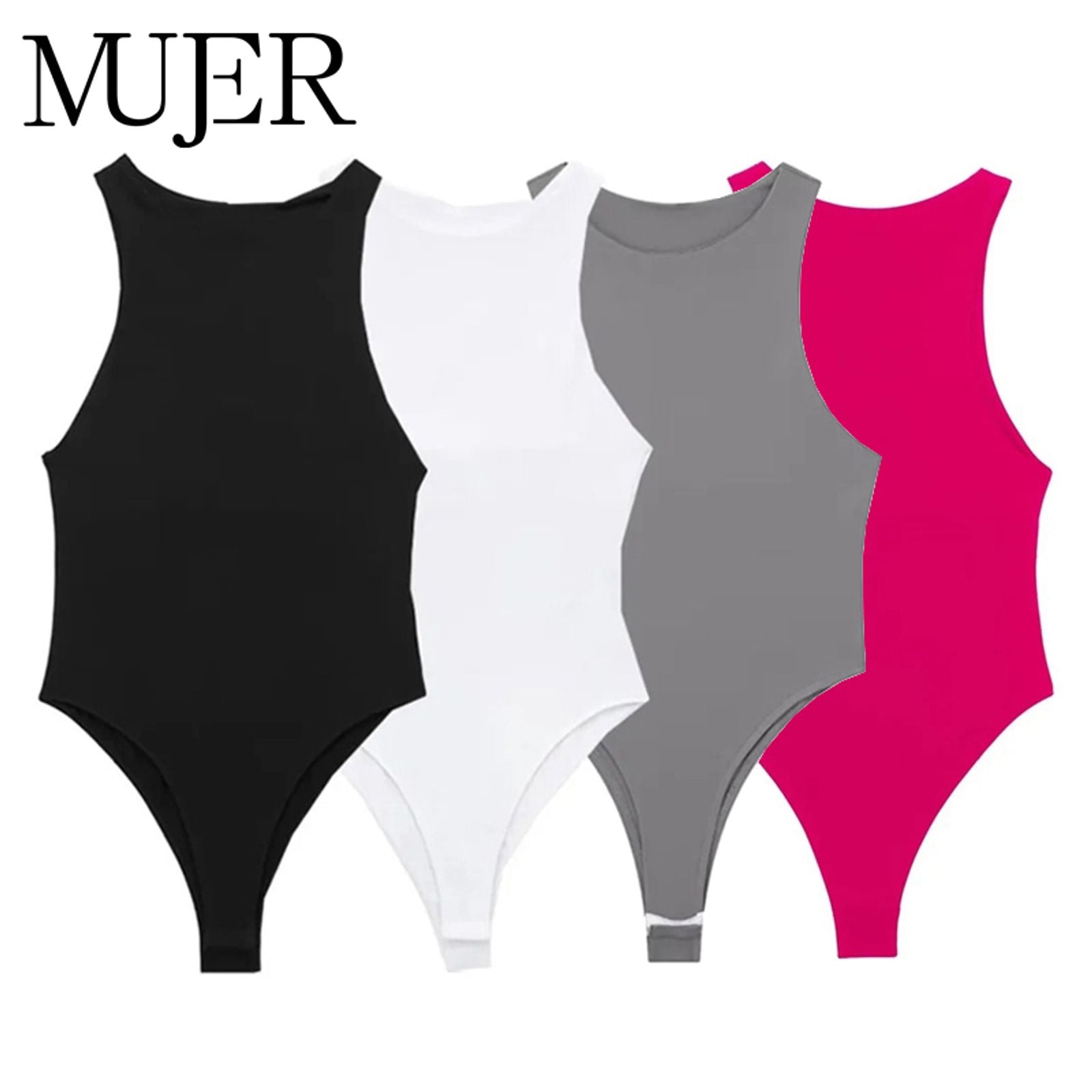 Women's White Sleeveless Bodysuit - Summer Essential