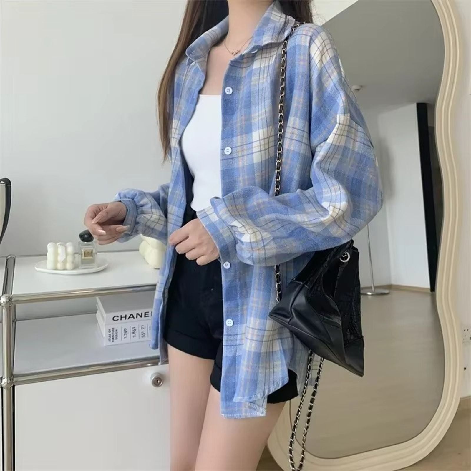 Women’s Vintage Plaid Long Sleeve Shirt