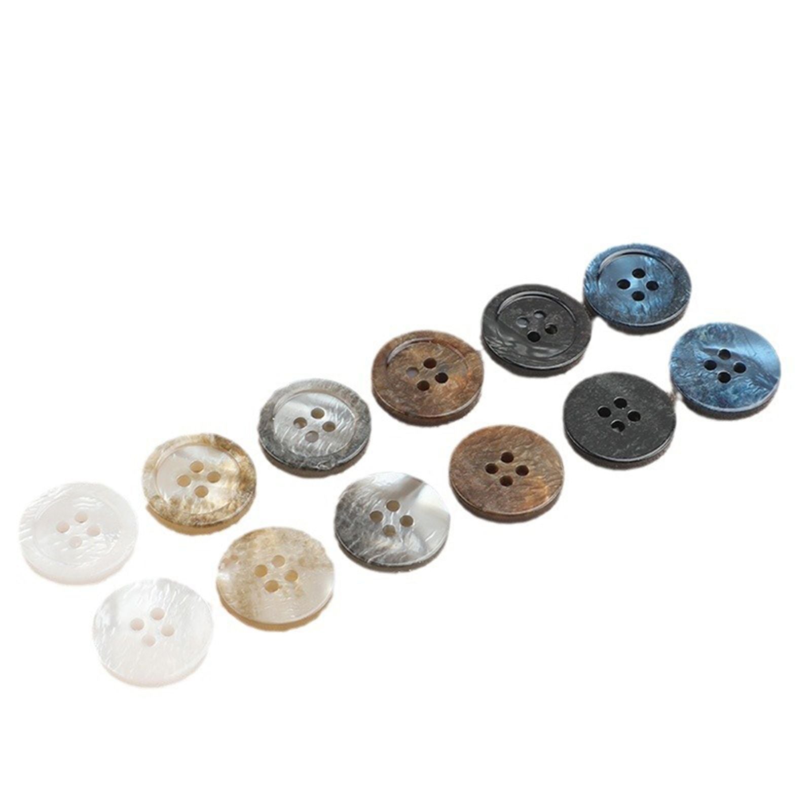 20pc 20mm Imitation Shell Resin Wide Buttons