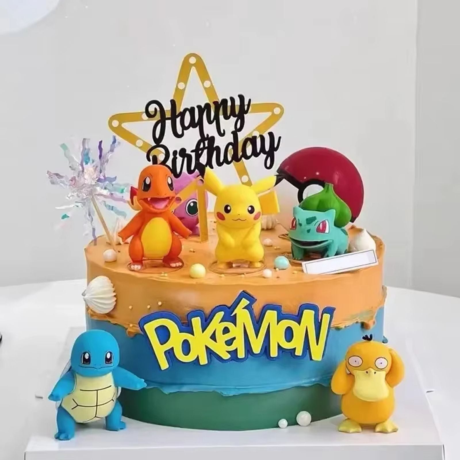 Pokemon Cake Decoration Set with Pikachu and Pokeball