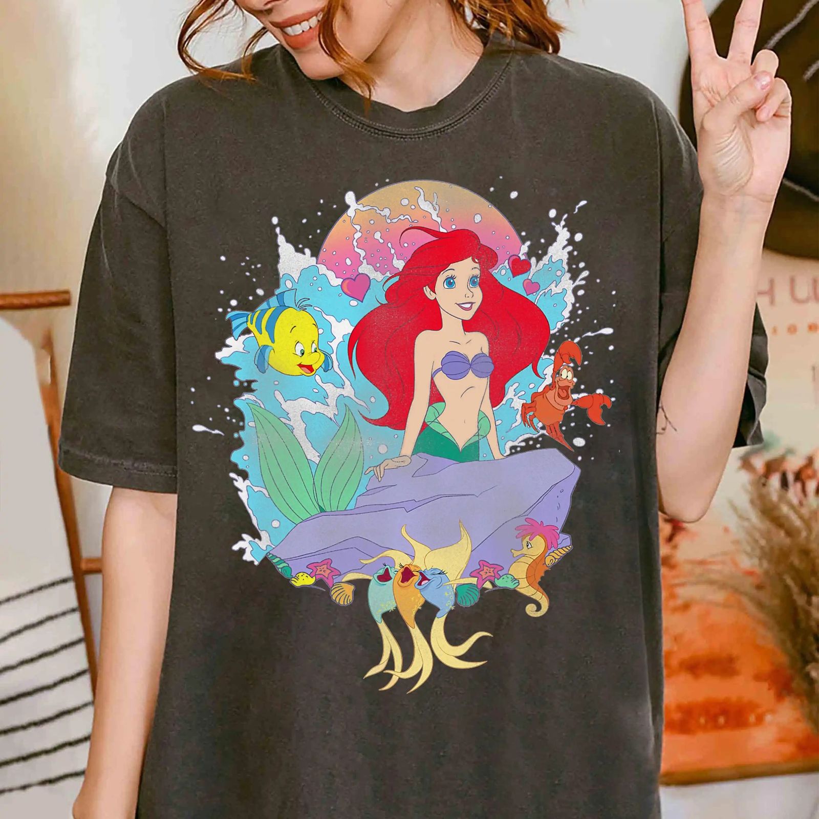 Disney Ariel Little Mermaid Cotton T-shirt for Women