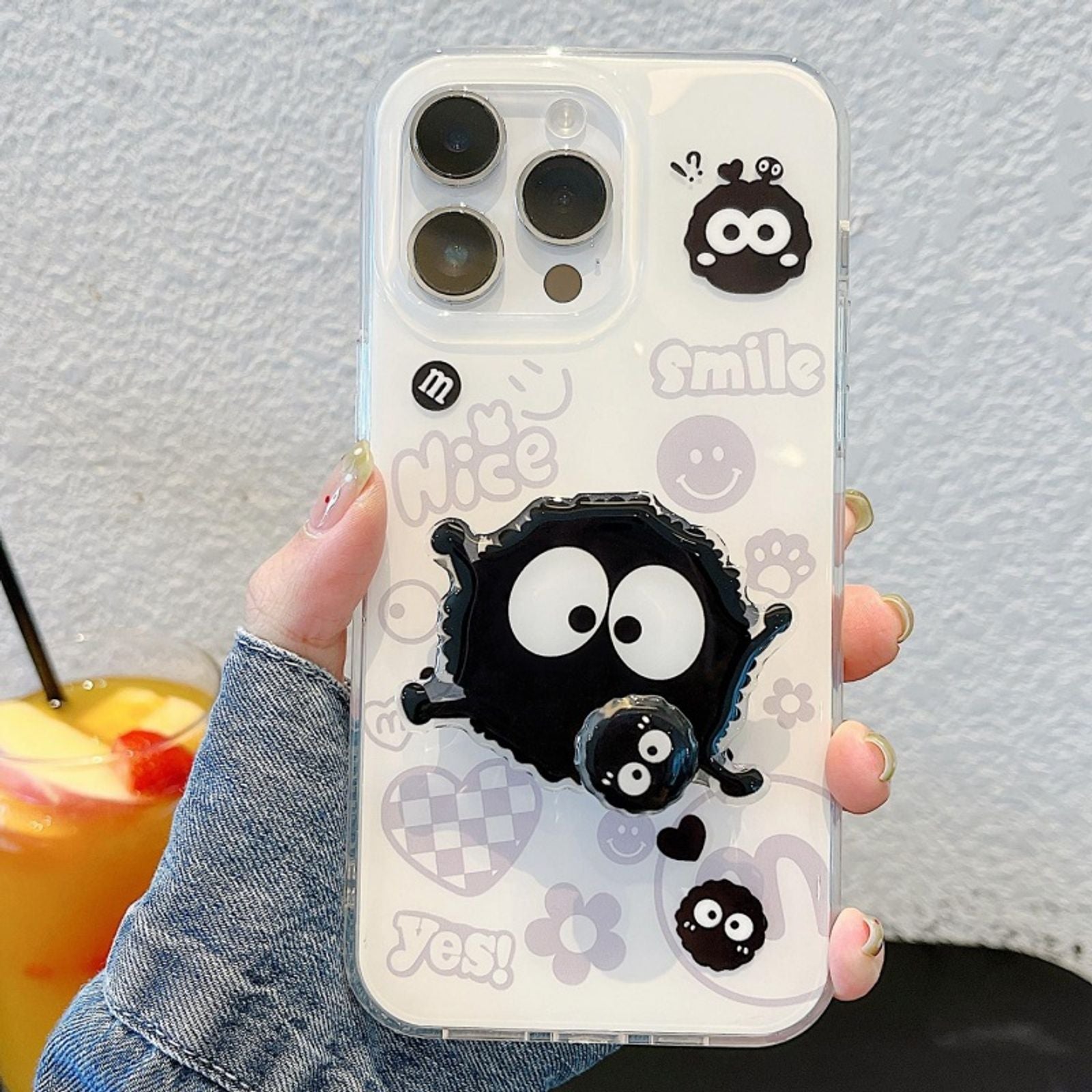 Korean Cute Cartoon Rotating Furball Grip Phone Holder